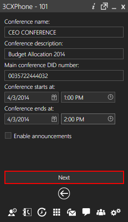Creating a Conference Call